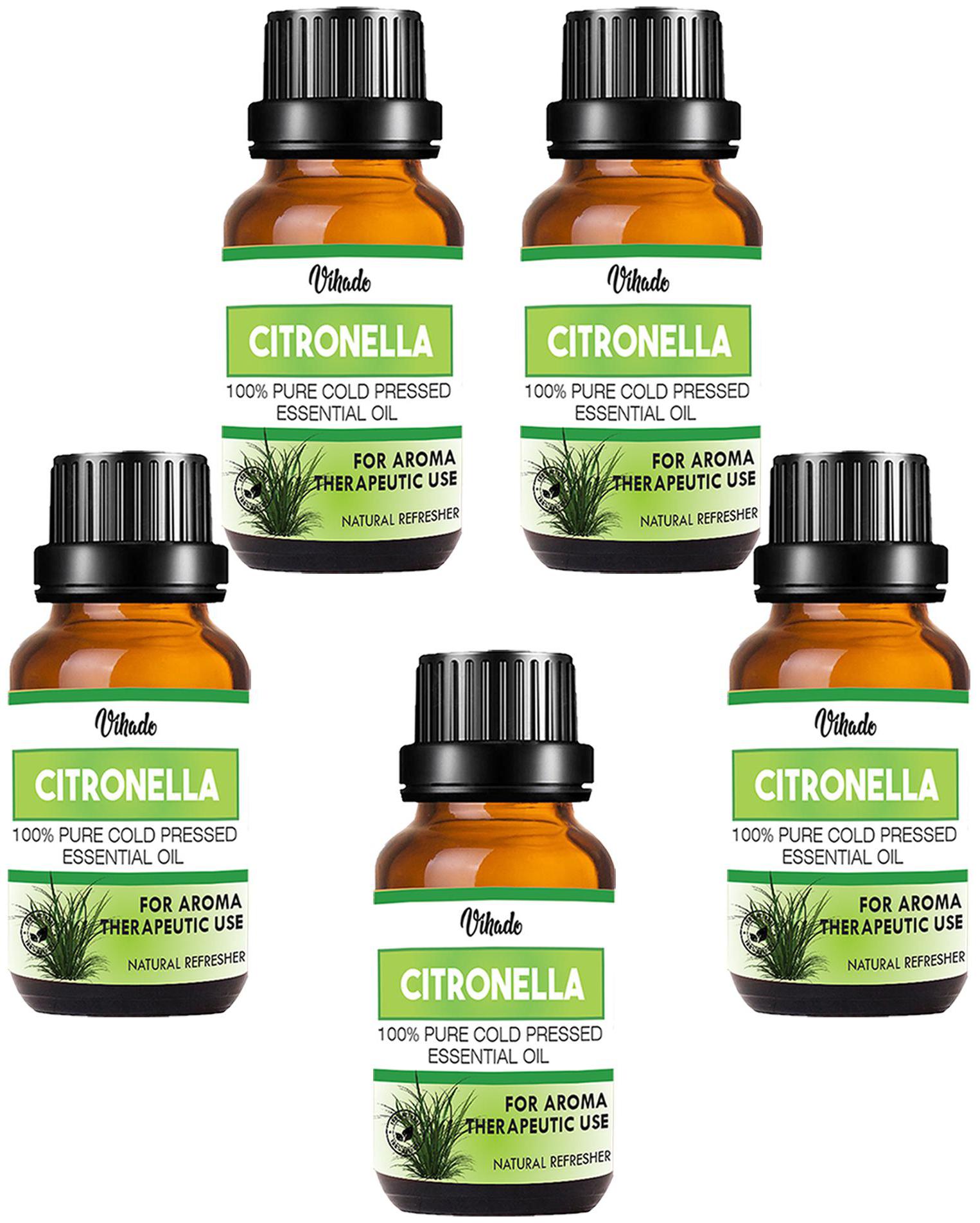 

Vihado Naturals Citronella Oil 100 Pure Natural Undiluted (30 ml) (Pack of 5)