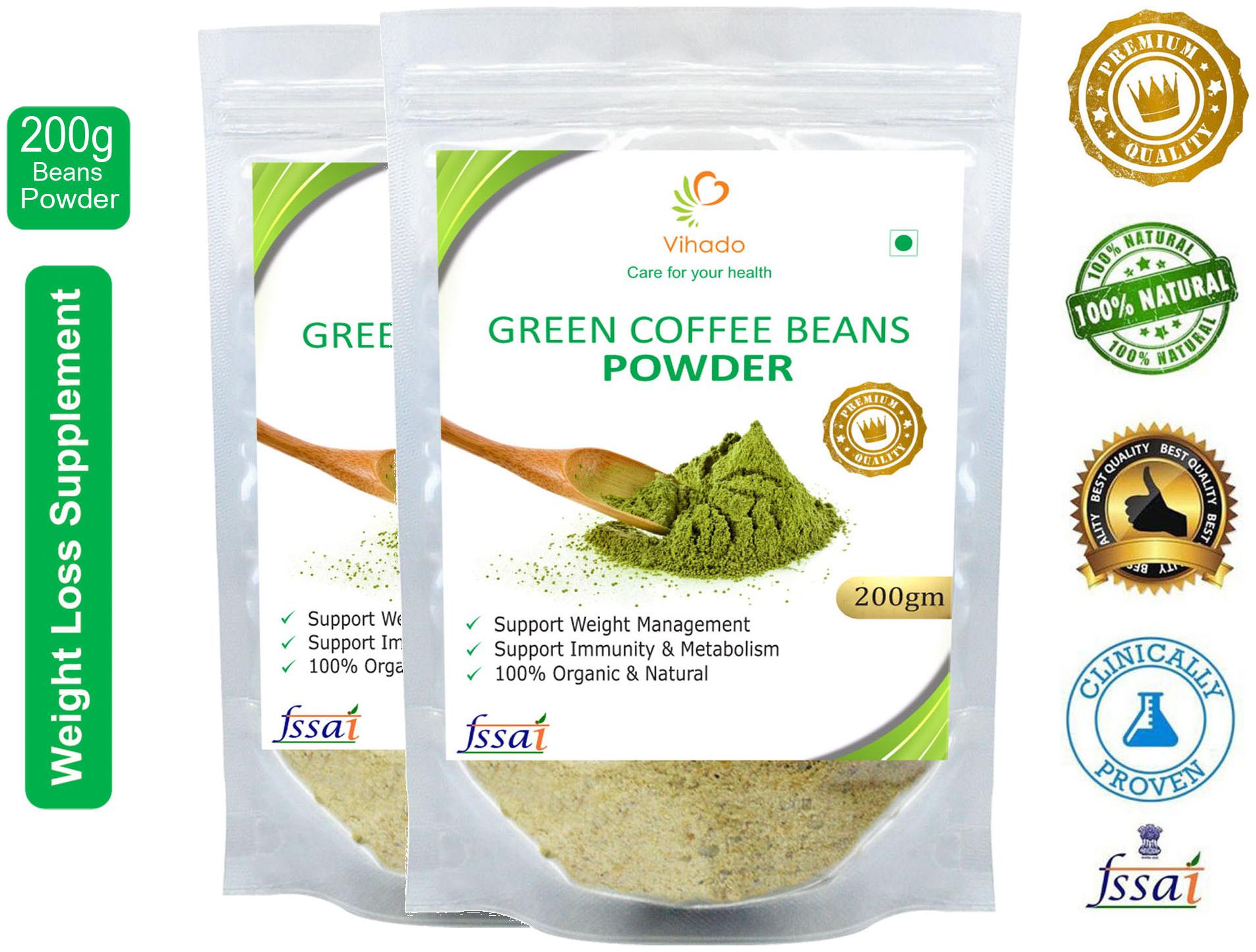 

Vihado Premium Quality Organic Green Coffee Powder(2 Pack of 200g) For Natural Weight Loss