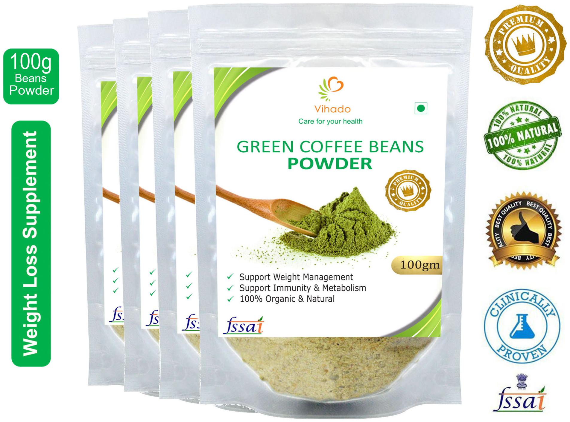 

Vihado Premium Quality Organic Green Coffee Powder(4 Pack of 100g) For Natural Weight Loss