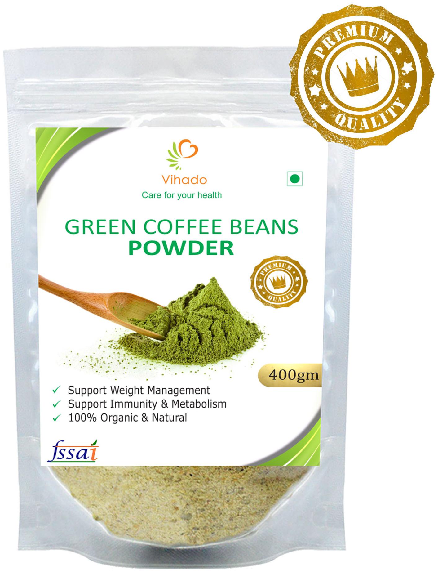

Vihado Premium Quality Green Coffee Beans Powder Natural Pure Organic and Effective for Weight Loss (1 Pack of 400g)