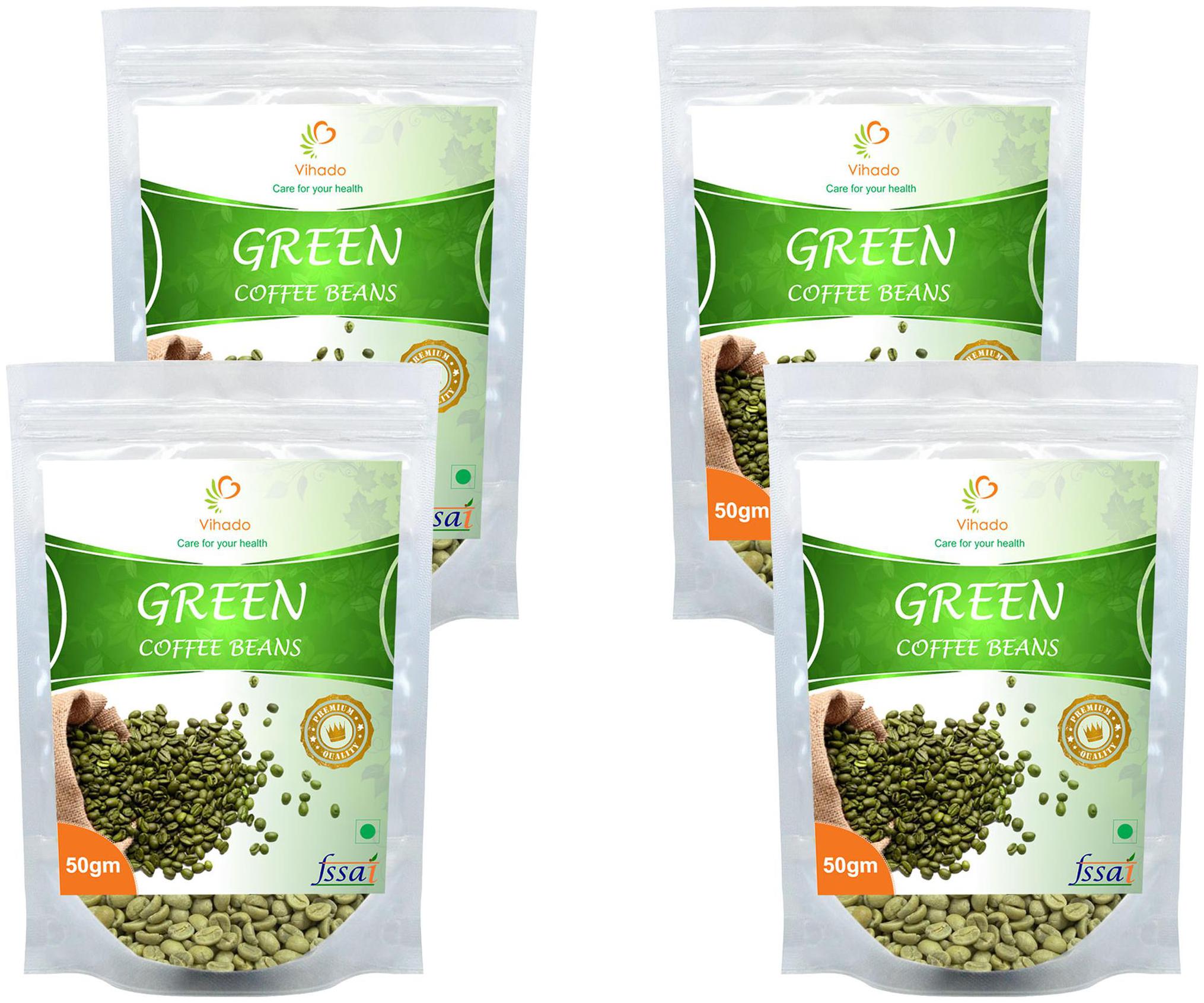 

Vihado Premium Quality Green Coffee Beans Natural Pure Organic And Effective For Weight Loss (4 Pack of 50 g)