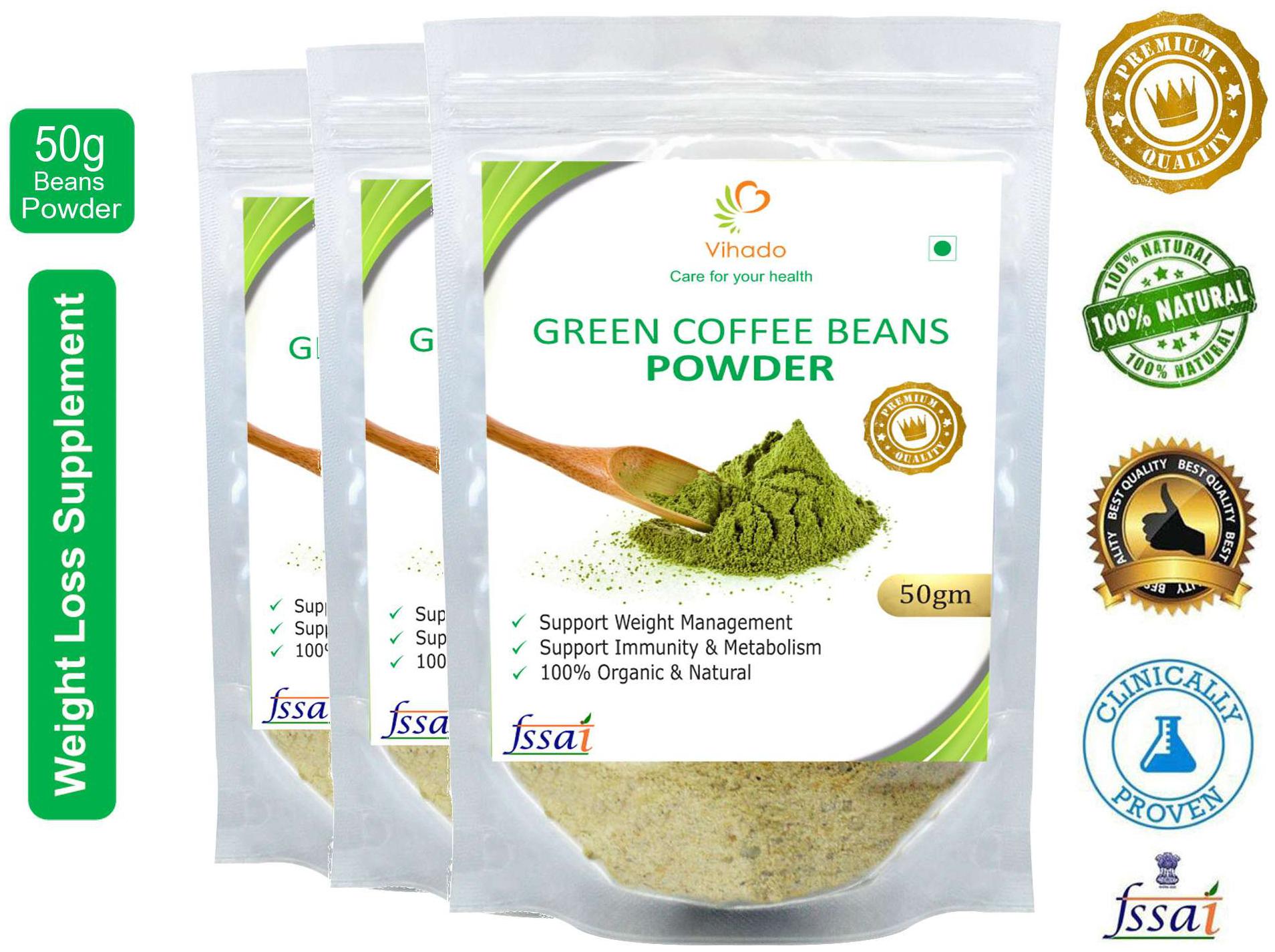 

Vihado Premium Quality Organic Green Coffee Powder(3 Pack of 50g) For Natural Weight Loss