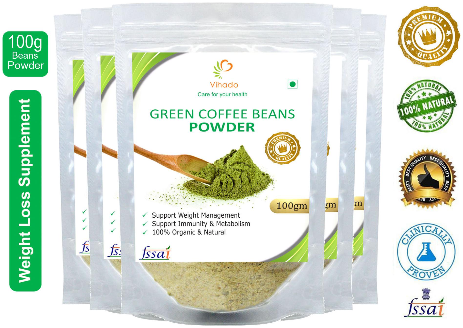 

Vihado Premium Quality Organic Green Coffee Powder(5 Pack of 100g) For Natural Weight Loss