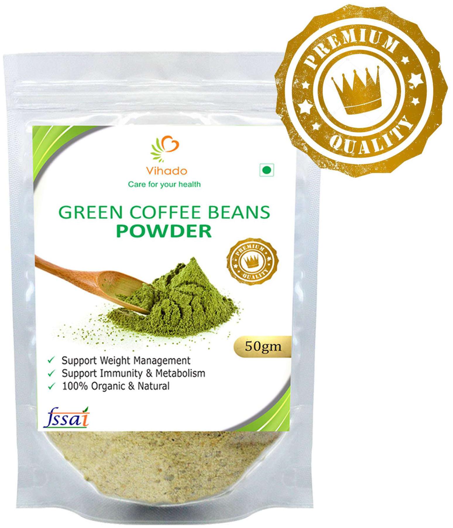 

Vihado Premium Quality Green Coffee Beans Powder Natural Pure Organic and Effective for Weight Loss (1 Pack of 50g)