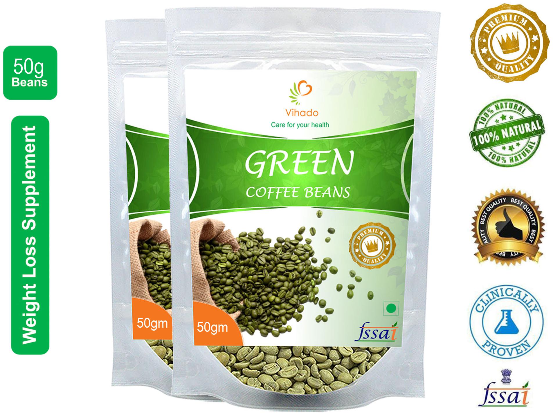 

Vihado Premium Quality Organic Green Coffee Beans(2 Pack of 50g) For Natural Weight Loss