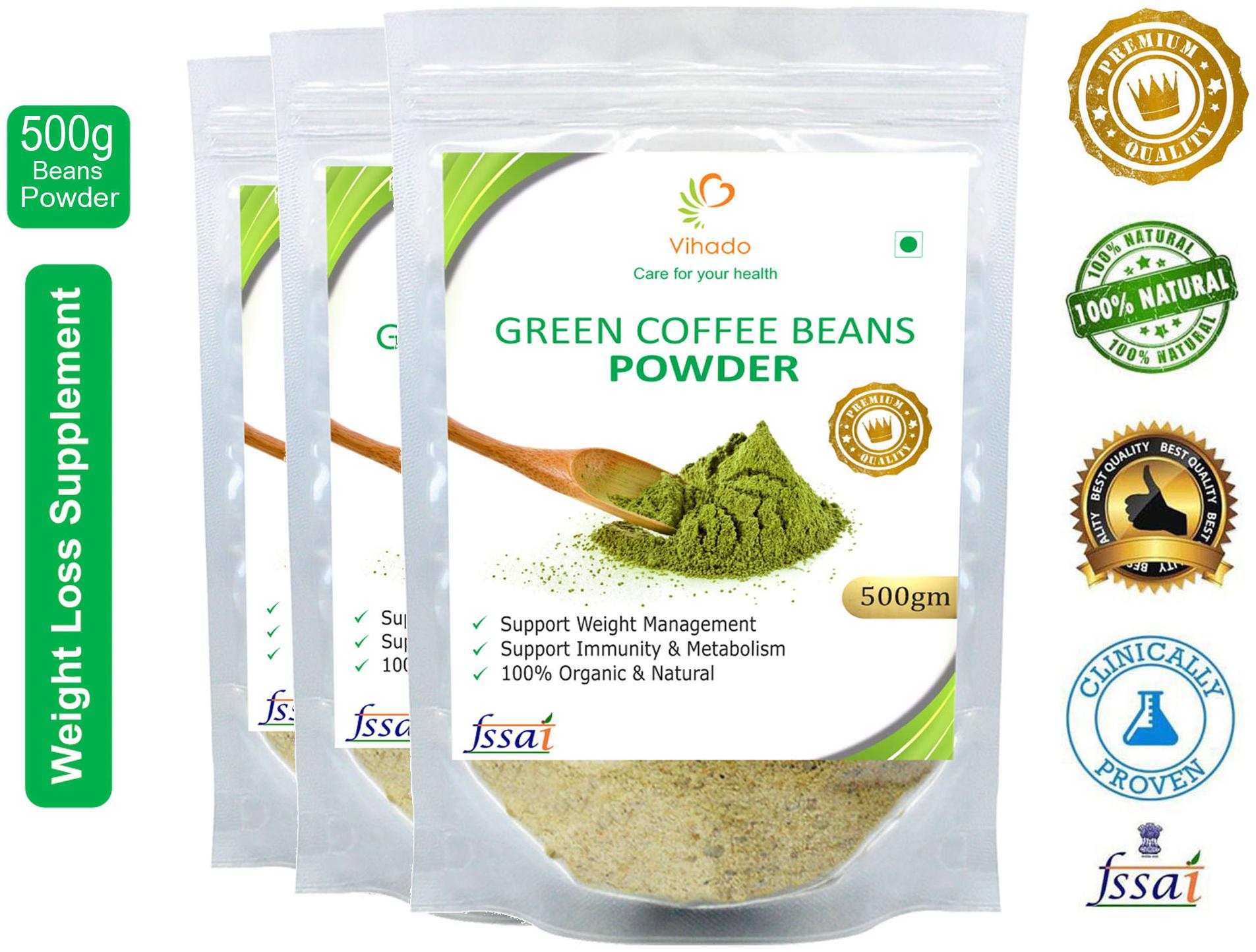 

Vihado Premium Quality Organic Green Coffee Powder(3 Pack of 500g) For Natural Weight Loss