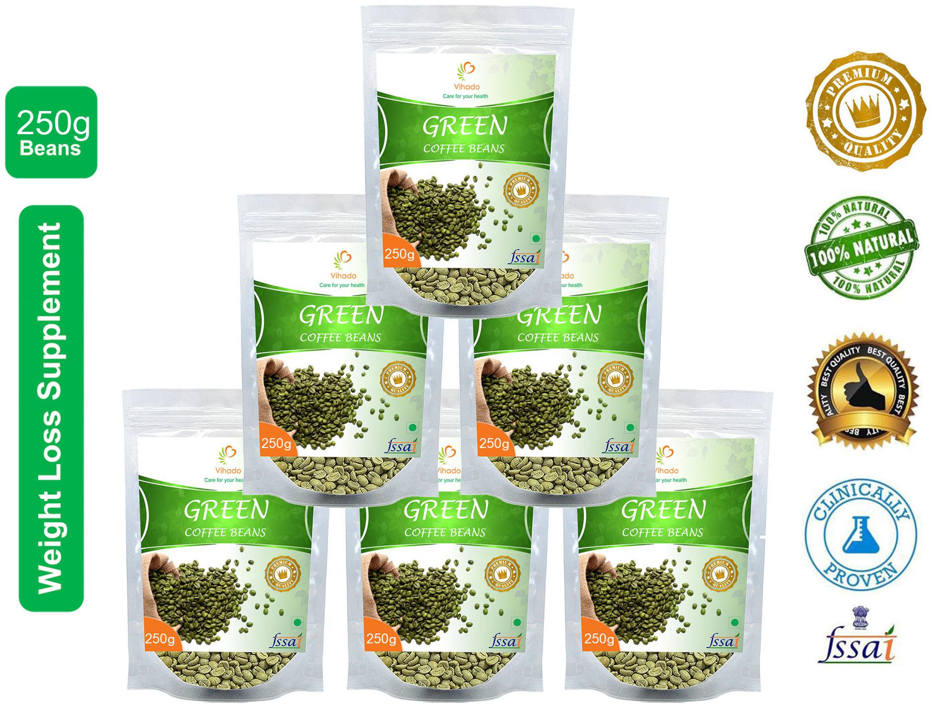 

Vihado Premium Quality Organic Green Coffee Beans(6 Pack of 250g) For Natural Weight Loss