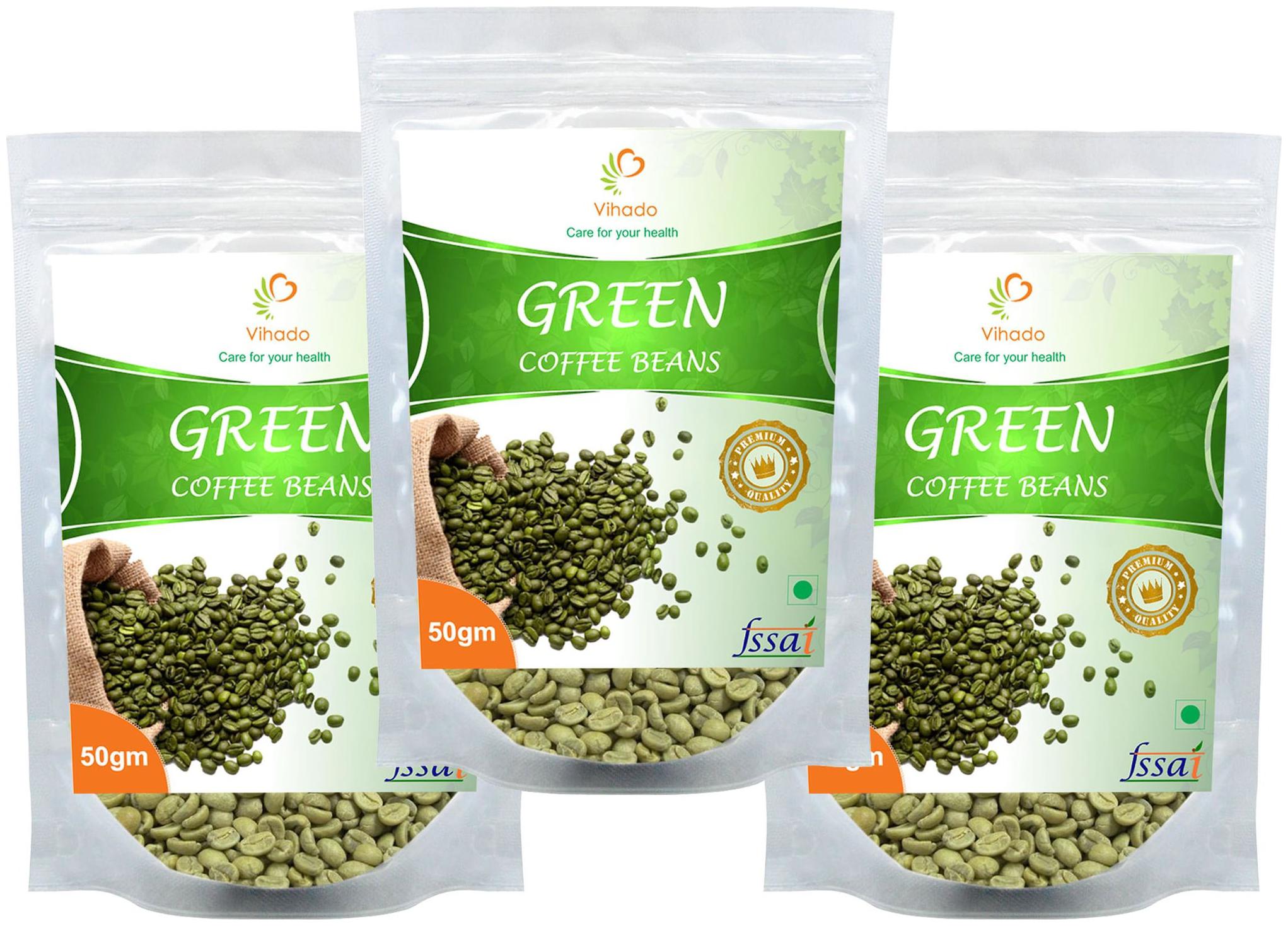 

Vihado Premium Quality Green Coffee Beans Natural Pure Organic And Effective For Weight Loss (3 Pack of 50 g)