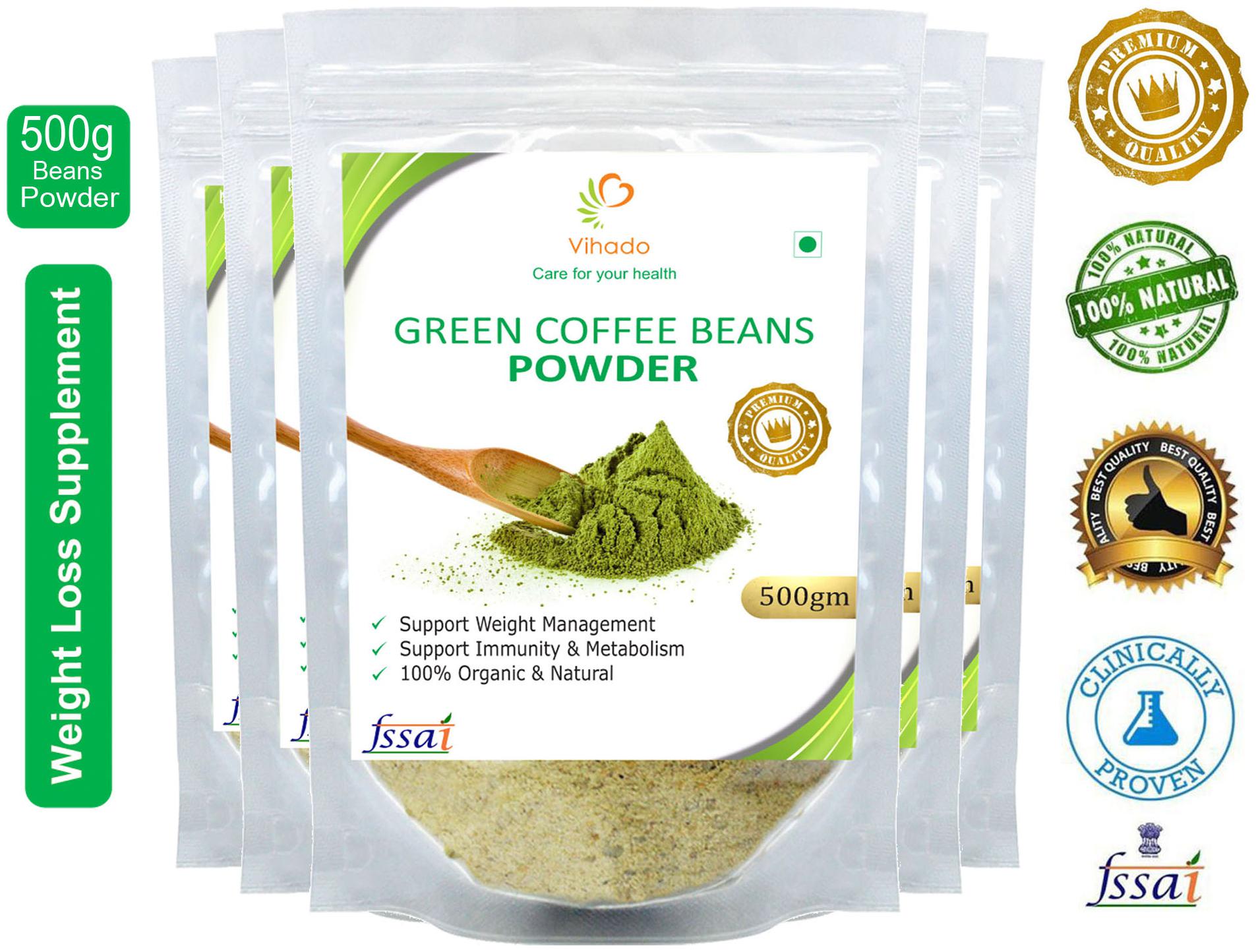 

Vihado Premium Quality Organic Green Coffee Powder(5 Pack of 500g) For Natural Weight Loss