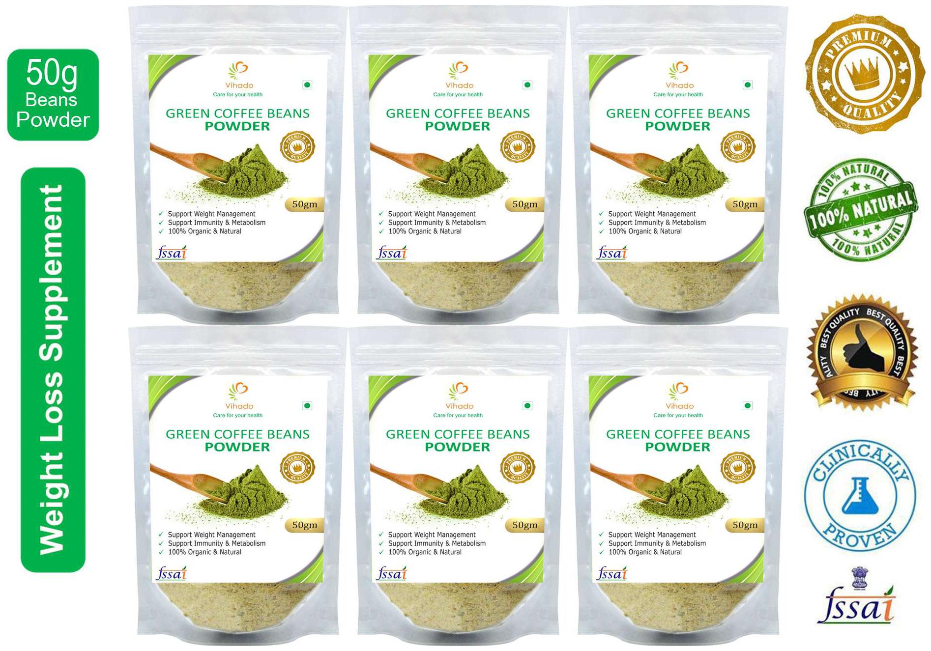

Vihado Premium Quality Organic Green Coffee Powder(6 Pack of 50g) For Natural Weight Loss