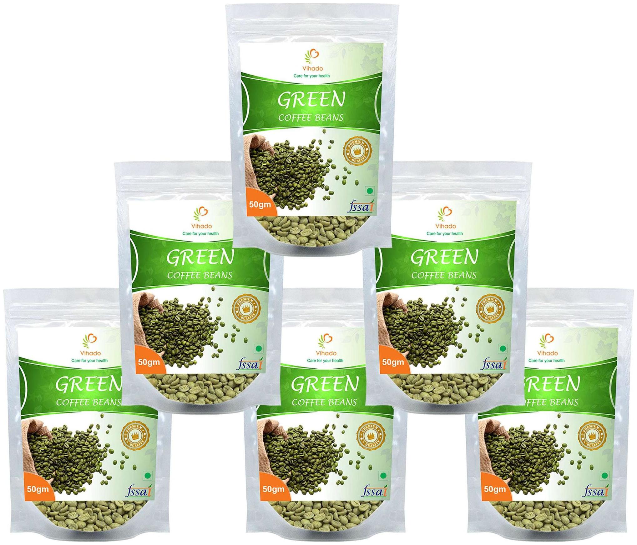 

Vihado Premium Quality Green Coffee Beans Natural Pure Organic And Effective For Weight Loss (6 Pack of 50 g)