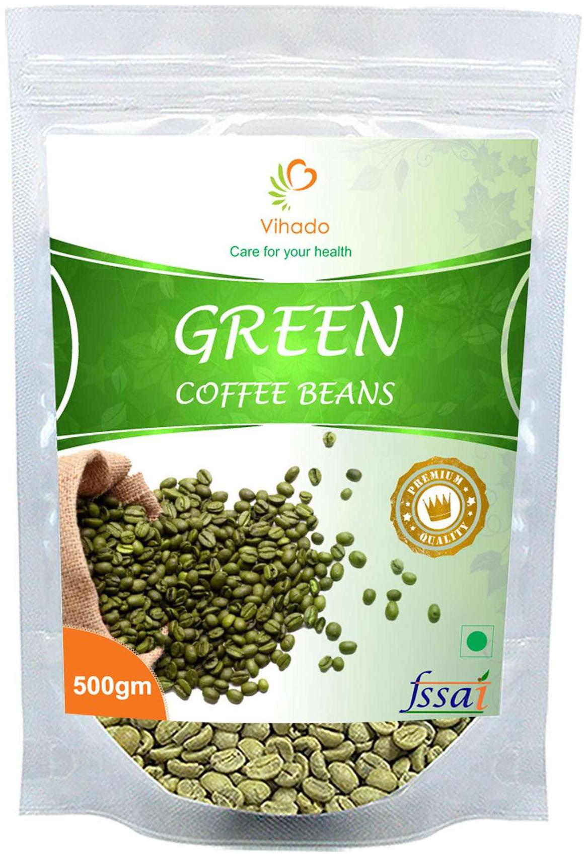 

Vihado Premium Quality Green Coffee Beans Natural Pure Organic And Effective For Weight Loss (1 Pack of 500 g)