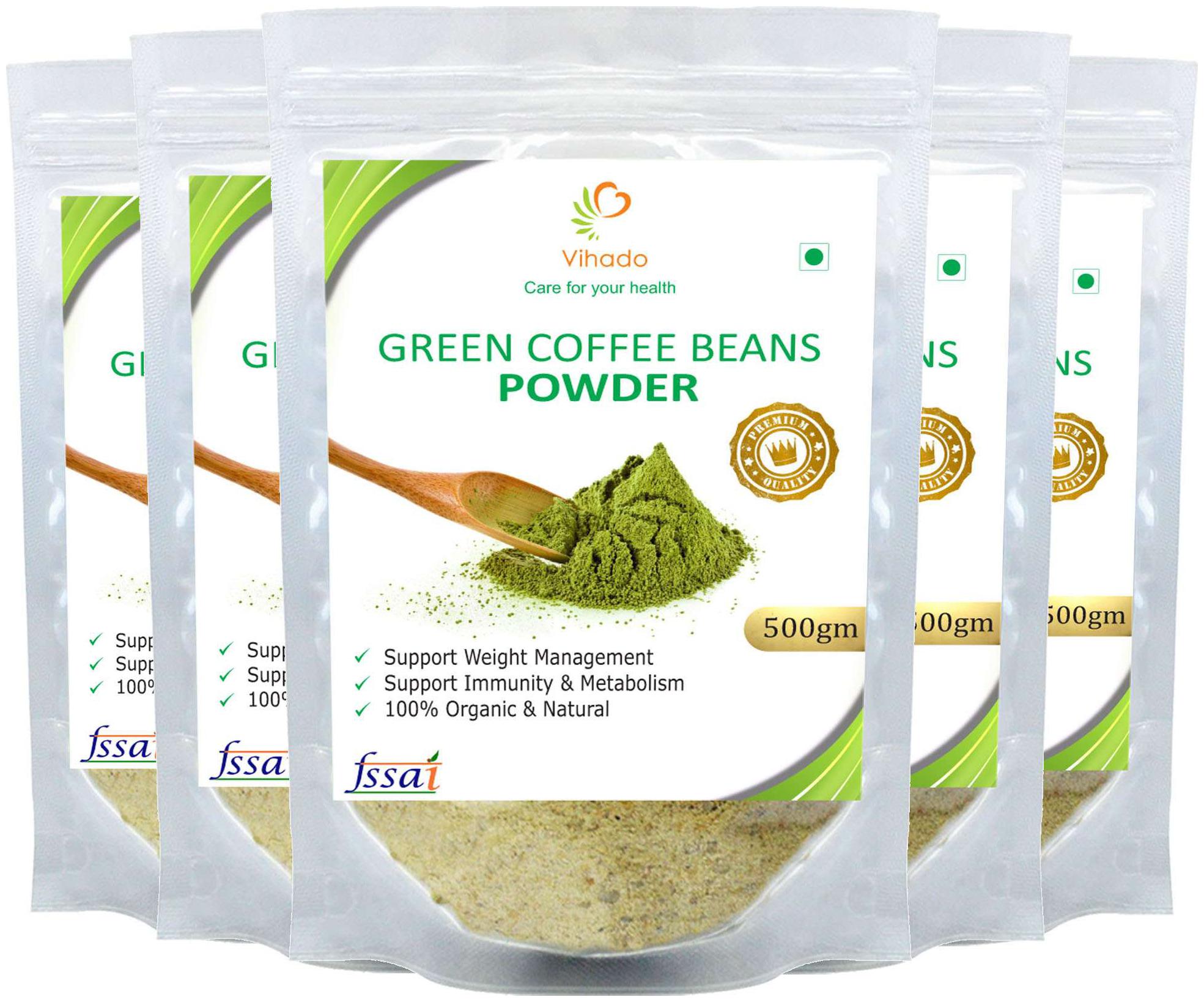 

Vihado Premium Quality Green Coffee Beans Powder Natural Pure Organic and Effective for Weight Loss (5 Pack of 500g)