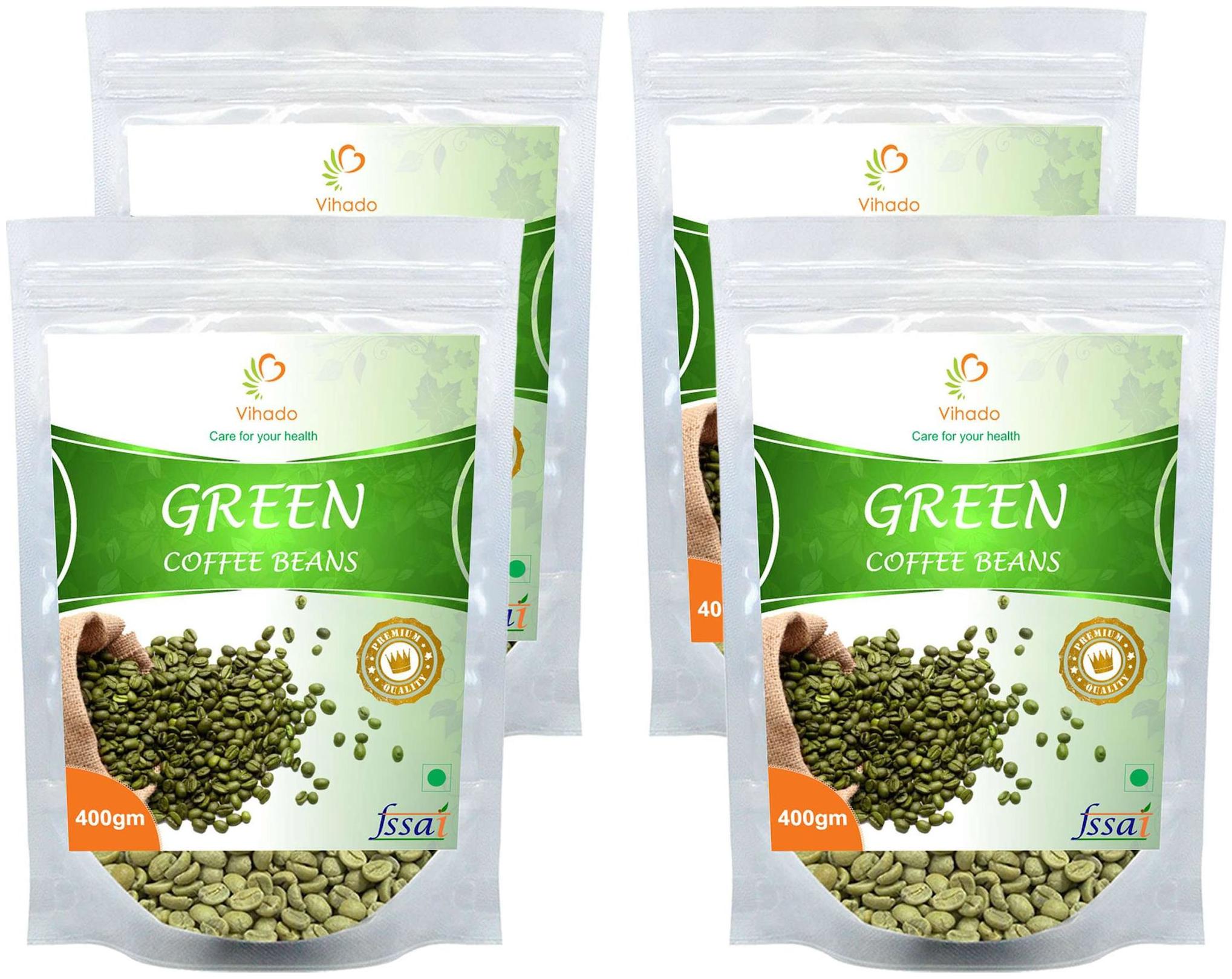 

Vihado Premium Quality Green Coffee Beans Natural Pure Organic And Effective For Weight Loss (4 Pack of 400 g)