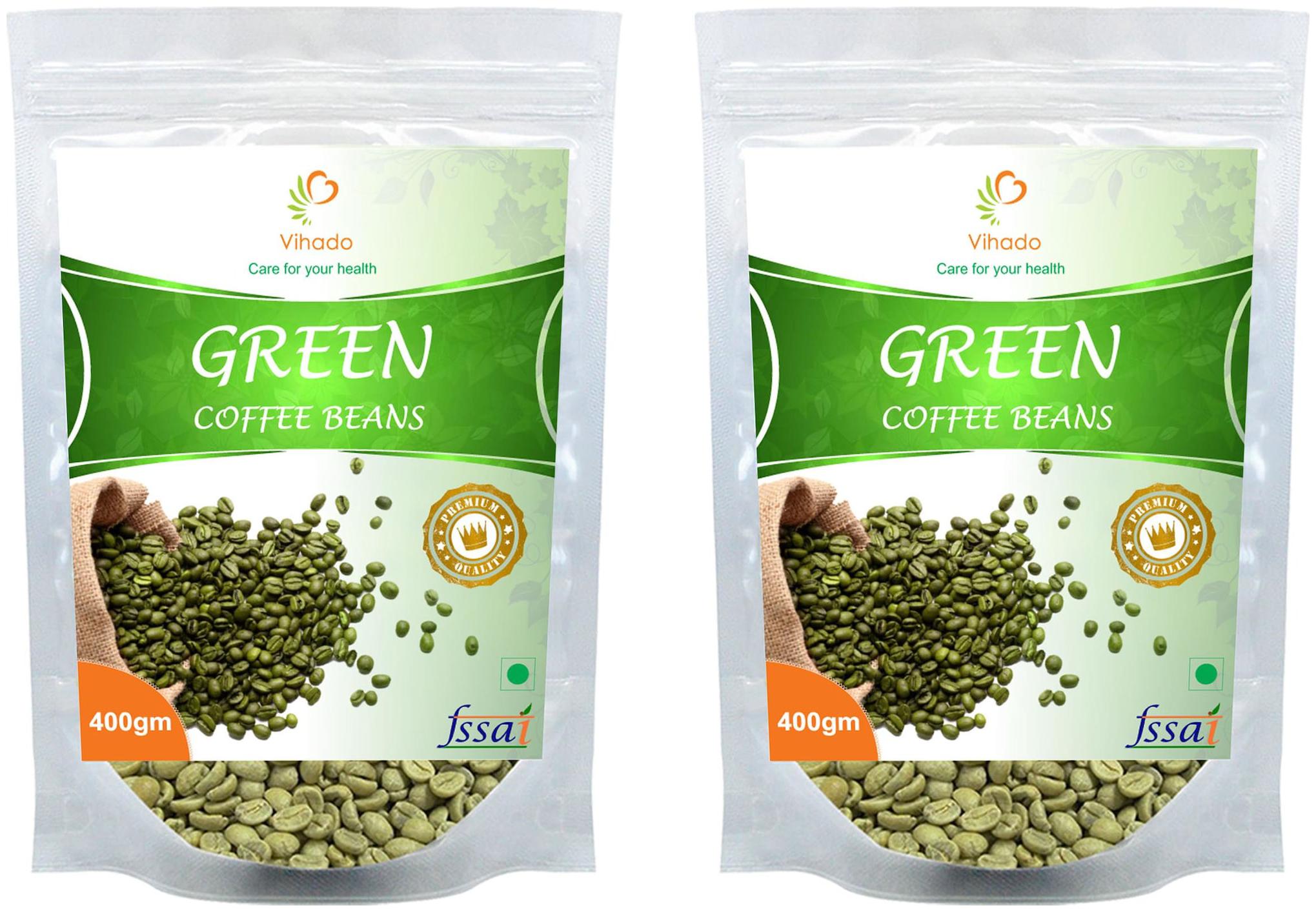 

Vihado Premium Quality Green Coffee Beans Natural Pure Organic And Effective For Weight Loss (2 Pack of 400 g)
