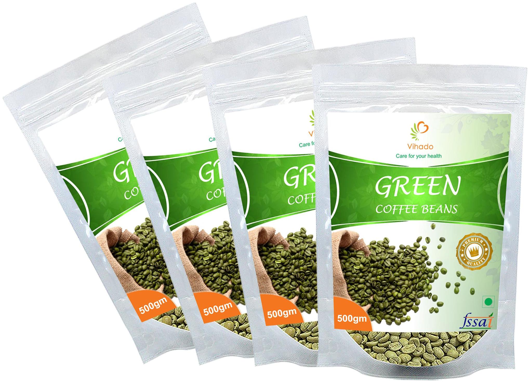 

Vihado Premium Quality Green Coffee Beans Natural Pure Organic And Effective For Weight Loss (4 Pack of 500 g)