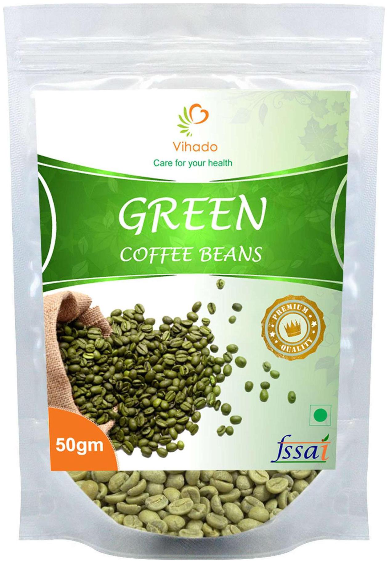 

Vihado Premium Quality Green Coffee Beans Natural Pure Organic And Effective For Weight Loss (1 Pack of 50 g)