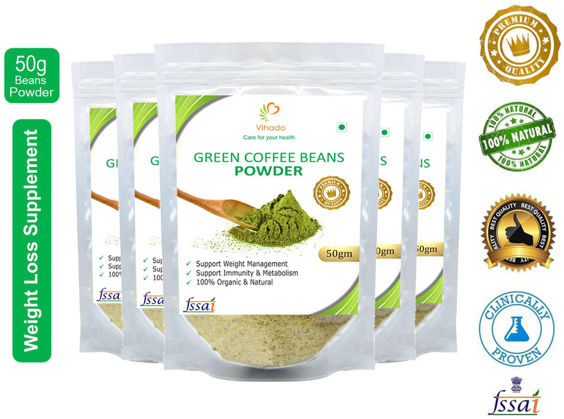 

Vihado Premium Quality Organic Green Coffee Powder(5 Pack of 50g) For Natural Weight Loss