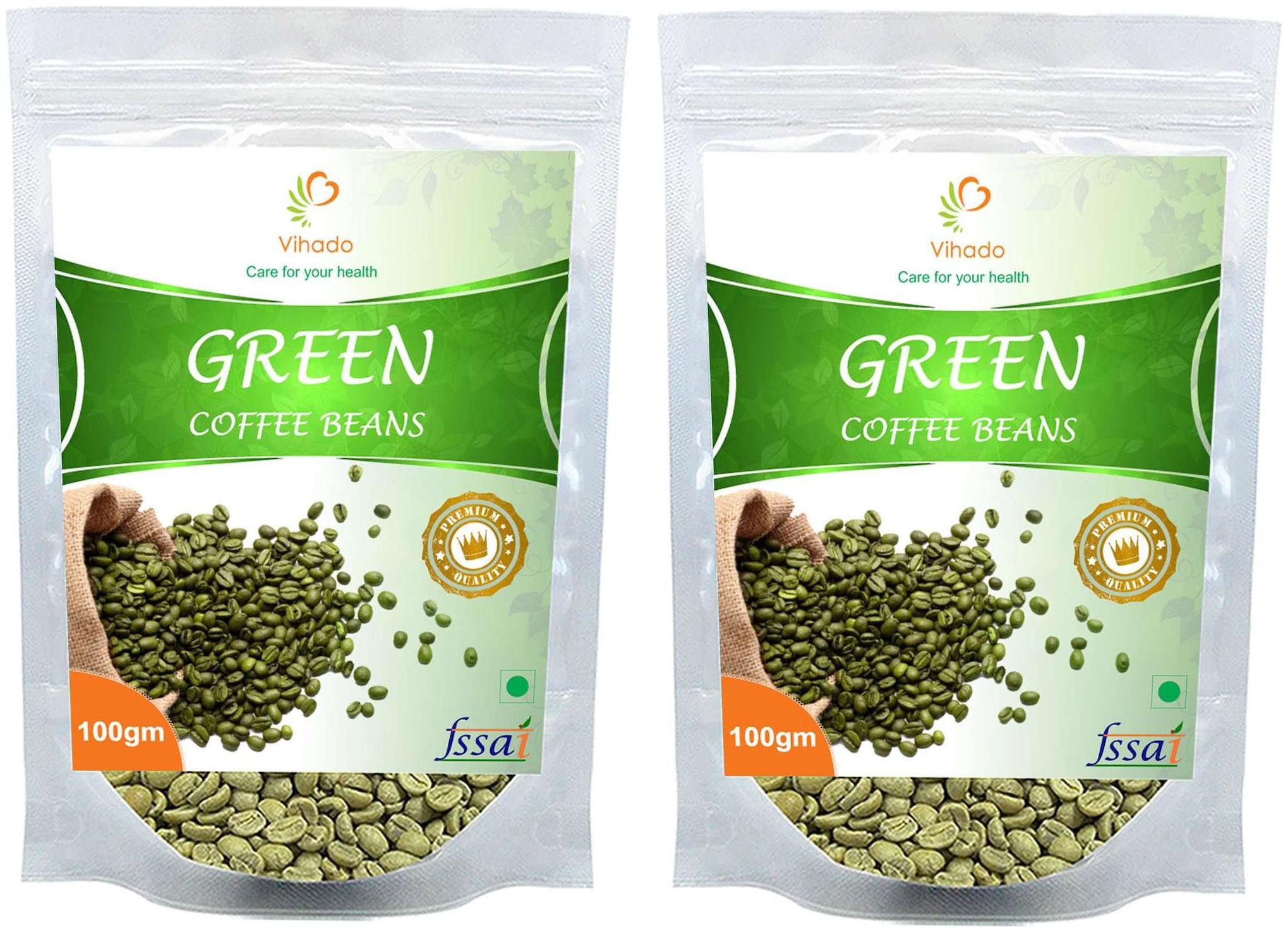 

Vihado Premium Quality Green Coffee Beans Natural Pure Organic And Effective For Weight Loss (2 Pack of 100 g)