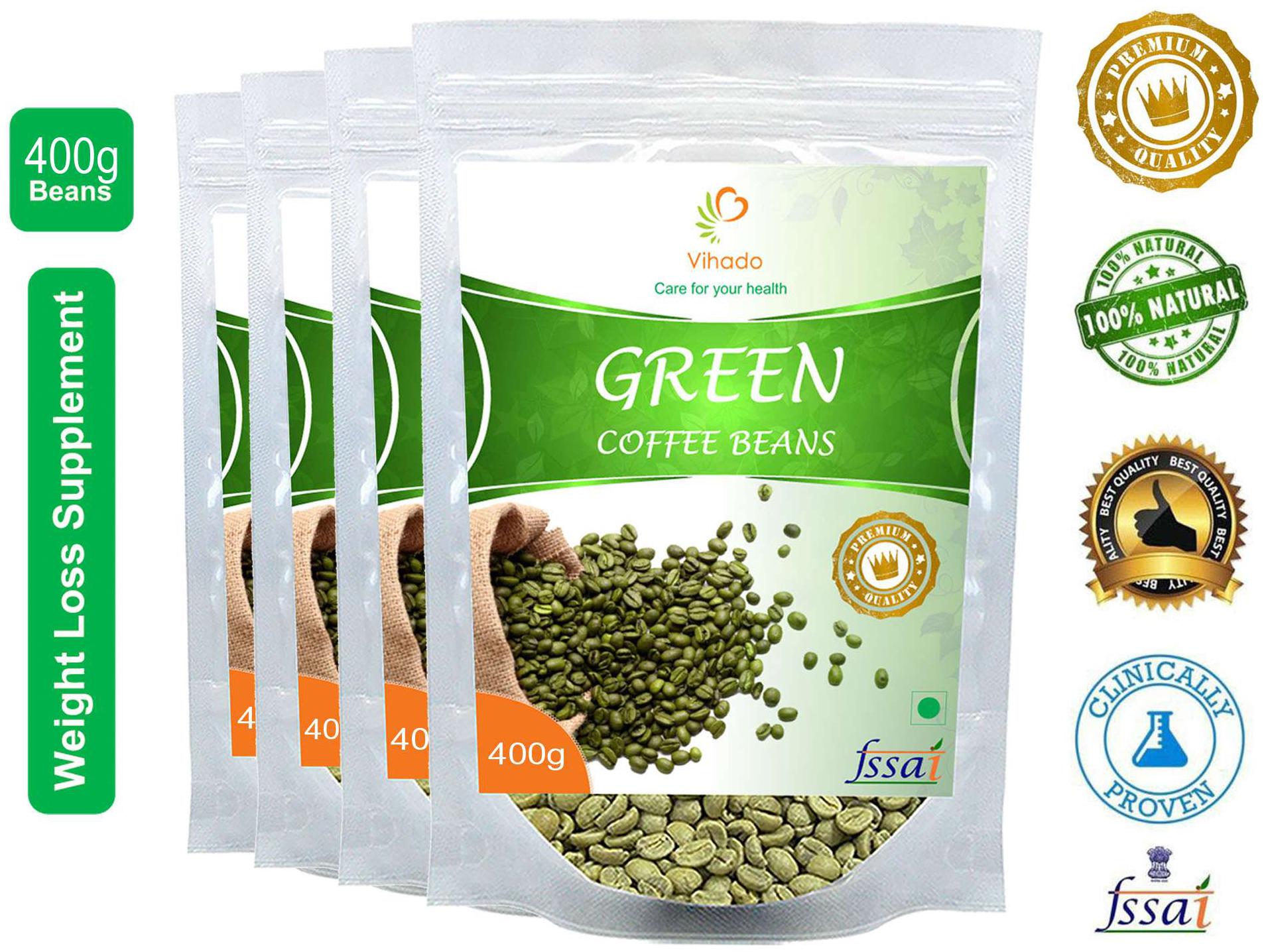 

Vihado Premium Quality Organic Green Coffee Beans(4 Pack of 400g) For Natural Weight Loss