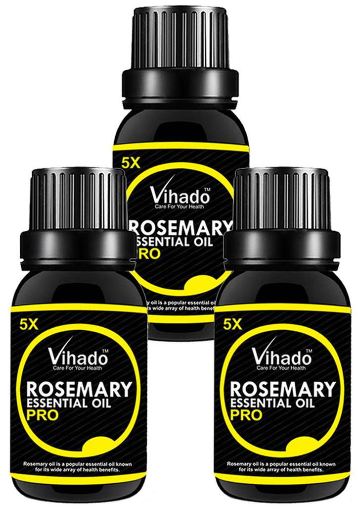 

Vihado Rosemary Pure Essential Oil 5x Fast (30 ml) (Pack of 3)