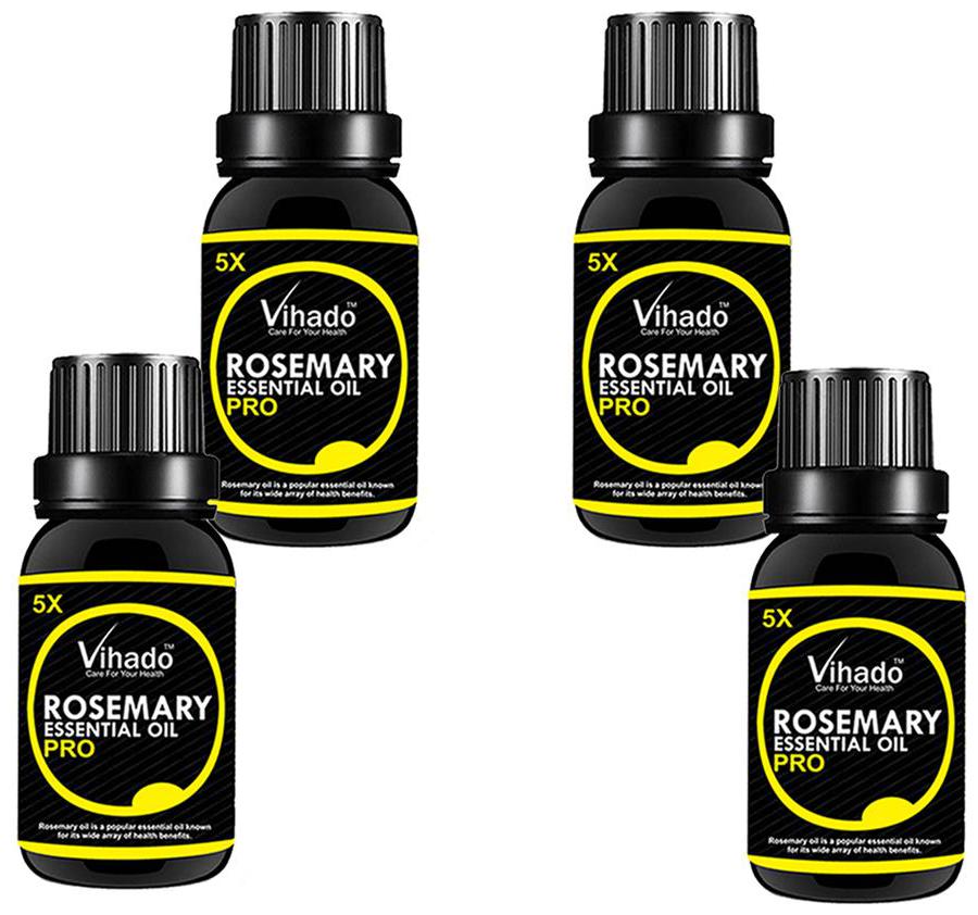 

Vihado Rosemary Pure Essential Oil 5x Fast (30 ml) (Pack of 4)