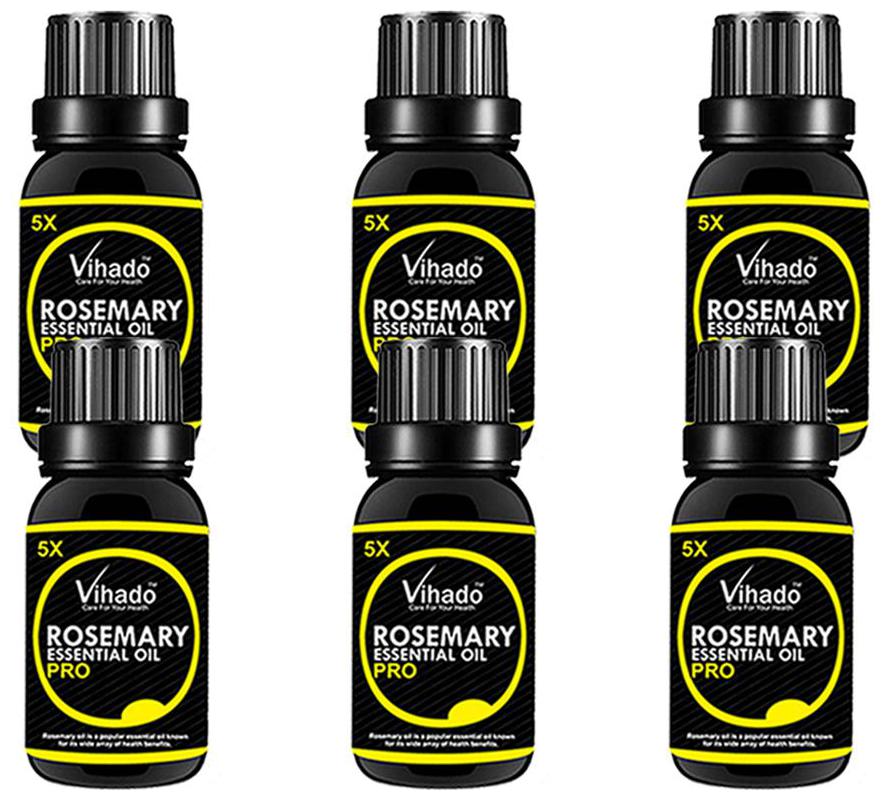 

Vihado Rosemary Essential Oil 5x Fast Pure Natural - Use For Aromatherapy Health Boost Hair Re-Growth Skin Care Face OIL (20 ml) (pack of 6)