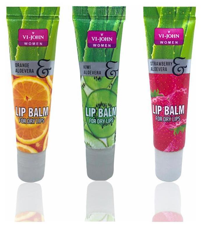 

VIJOHN LIP BALM STRAWBERRY ALOEVERA KIWI ALOEVEREA ORANGE ALOEVERA 10g PACK OF 12 (Each Set 4)