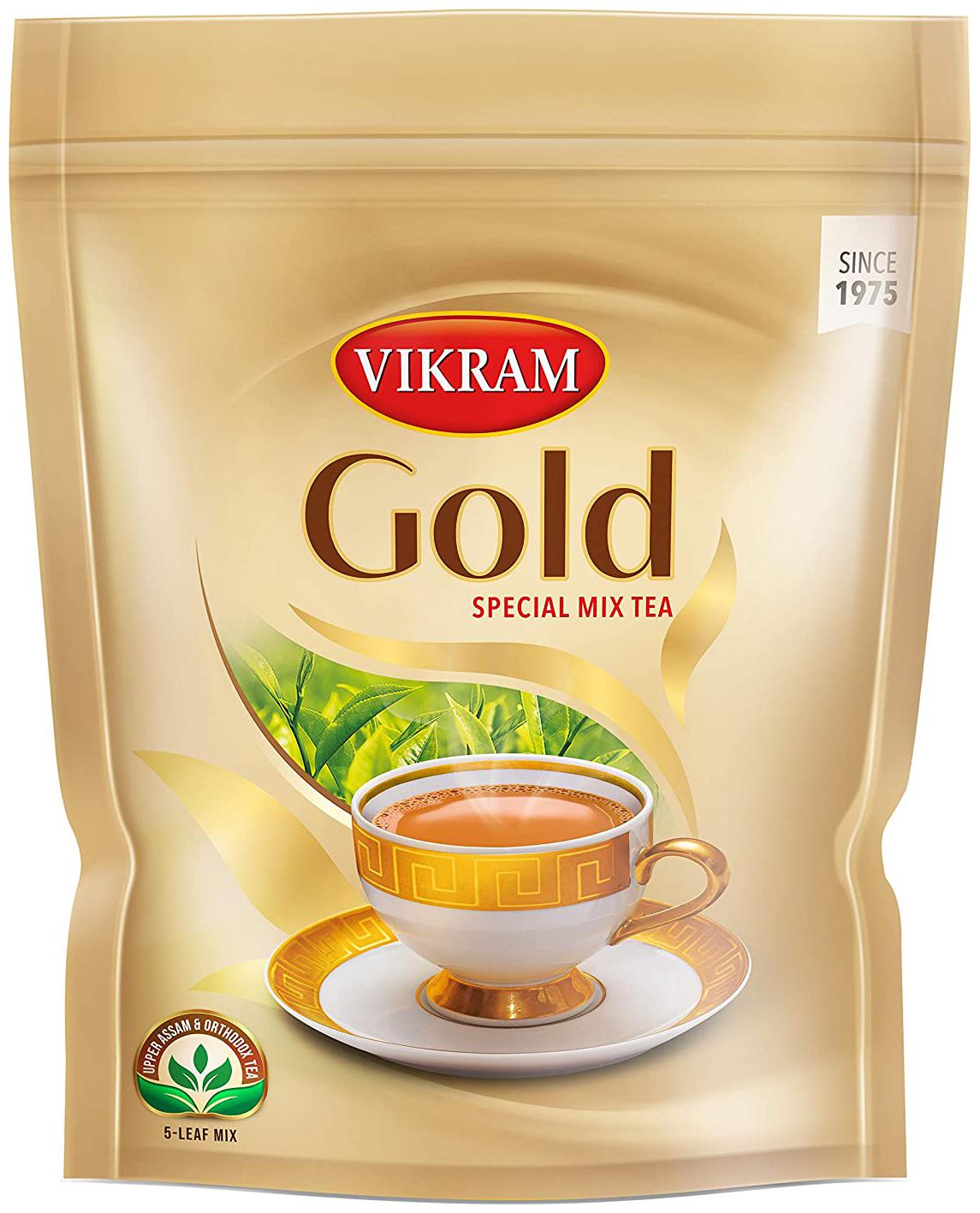 

Vikram Gold Special Mix tea with 5 unique upper assam leaves 1 kg