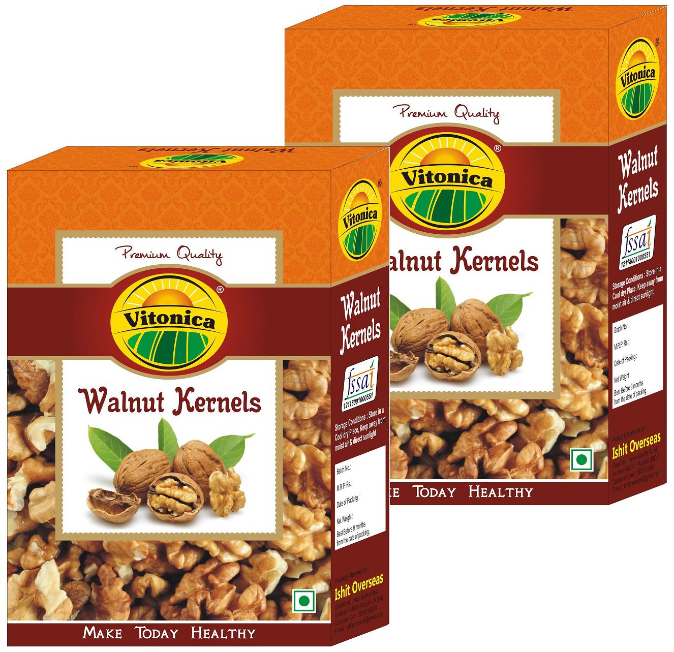 

Vitonica Premium Brown Walnut Kernel 200g Each (Pack of 2)