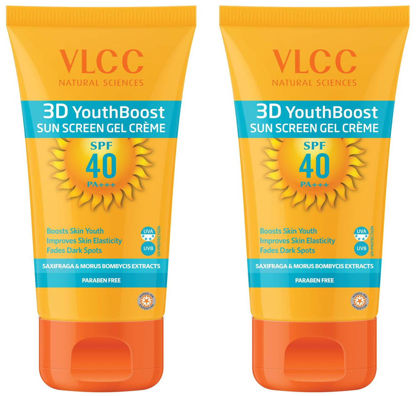 

VLCC 3D Youth Boost Sunscreen Gel Creme - SPF 40 PA (50 g Pack of 2)