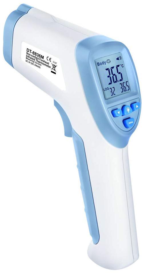 

VMS Careline Multi Function Non-Contact Forehead Infrared Thermometer Gun with IR Sensor Color Changing Display and Memory Button