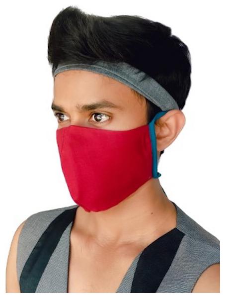 

Vooz 2 Ply Organic Cotton Face Masks With Earloop Maroon (Pack of 3)