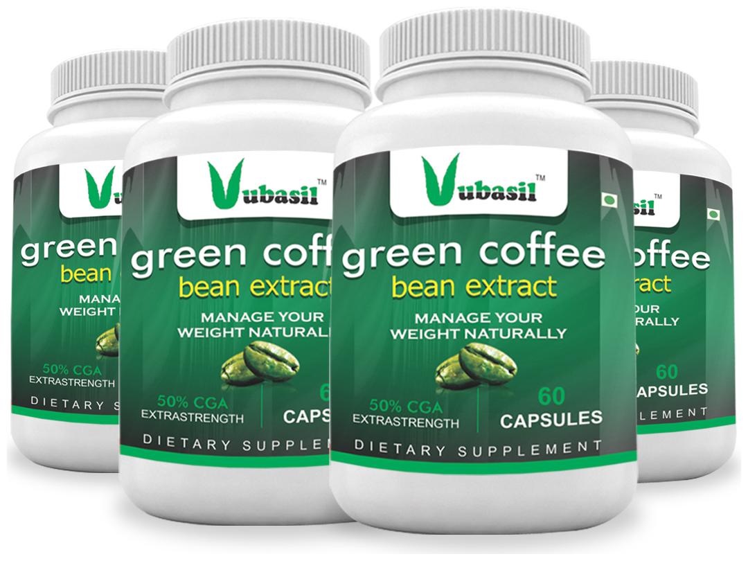 

Vubasil 100 Pure Herbal Green Coffee Beans Extract Weight Loss Fat Burner Natural Metabolism Immunity Booster Enhances Digestion Stamina Strength Appetite Suppressant Organic Veg (240 Capsules)