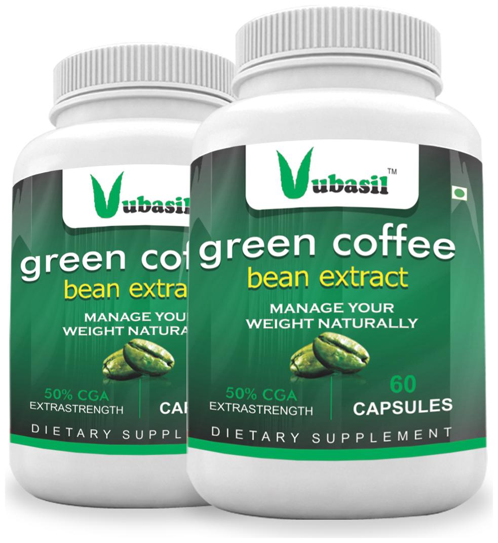 

Vubasil 100 Pure Herbal Green Coffee Beans Extract Weight Loss Fat Burner Natural Metabolism Immunity Booster Enhances Digestion Stamina Strength Appetite Suppressant Organic Veg (120 Capsules)