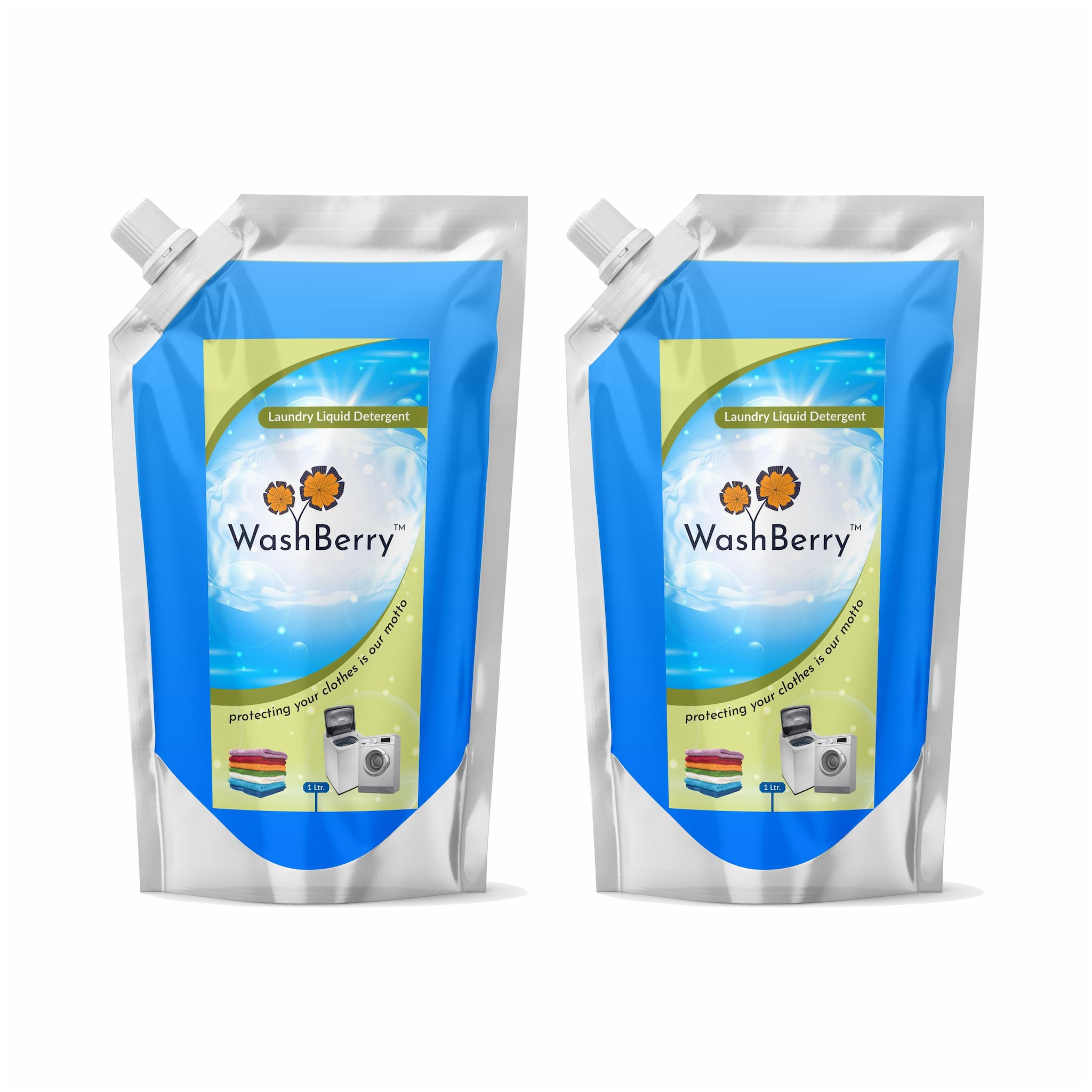 

WashBerry Liquid Detergent 1L (1L 20 Washes)Pack of 2