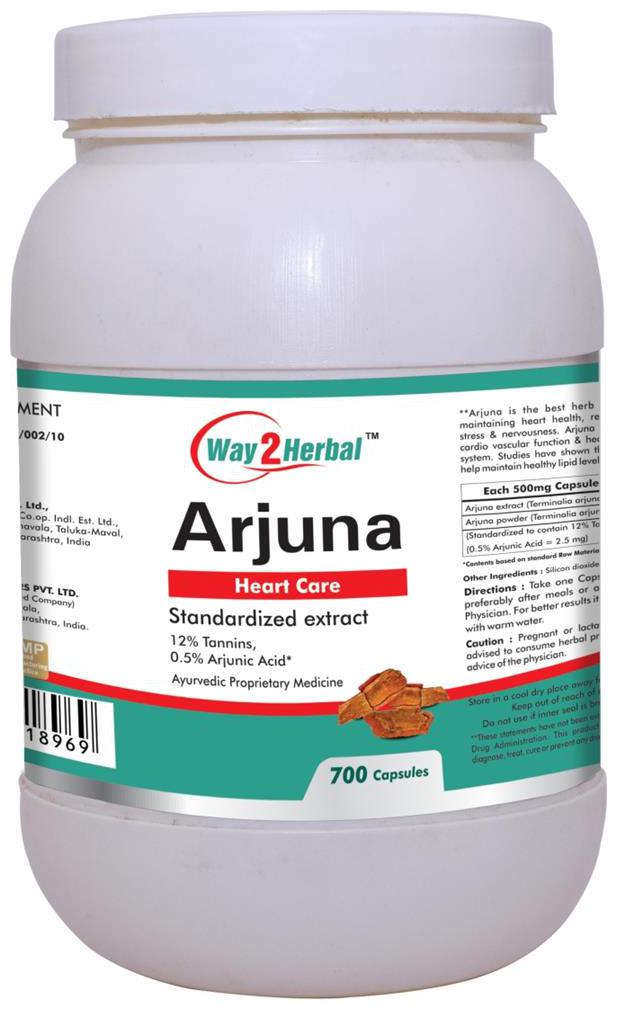 

Way2herbal Arjuna 700 Capsules Pack