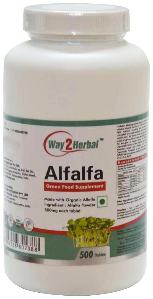 

Way2Herbal Alfalfa 500 Tablets - Saver Pack