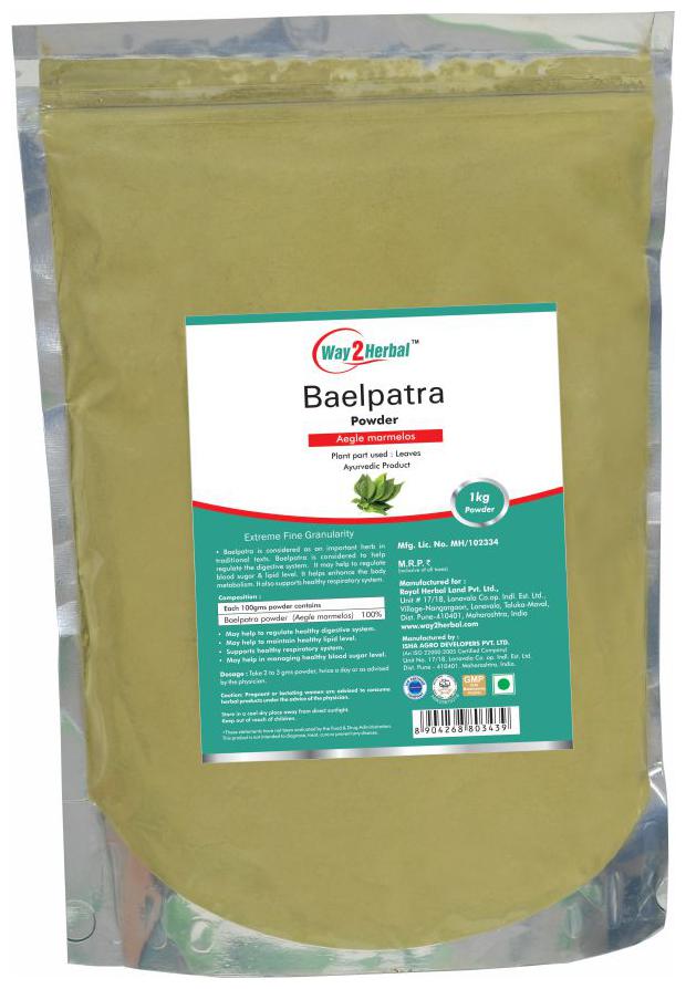 

Way2Herbal Baelpatra Powder - 1 kg powder