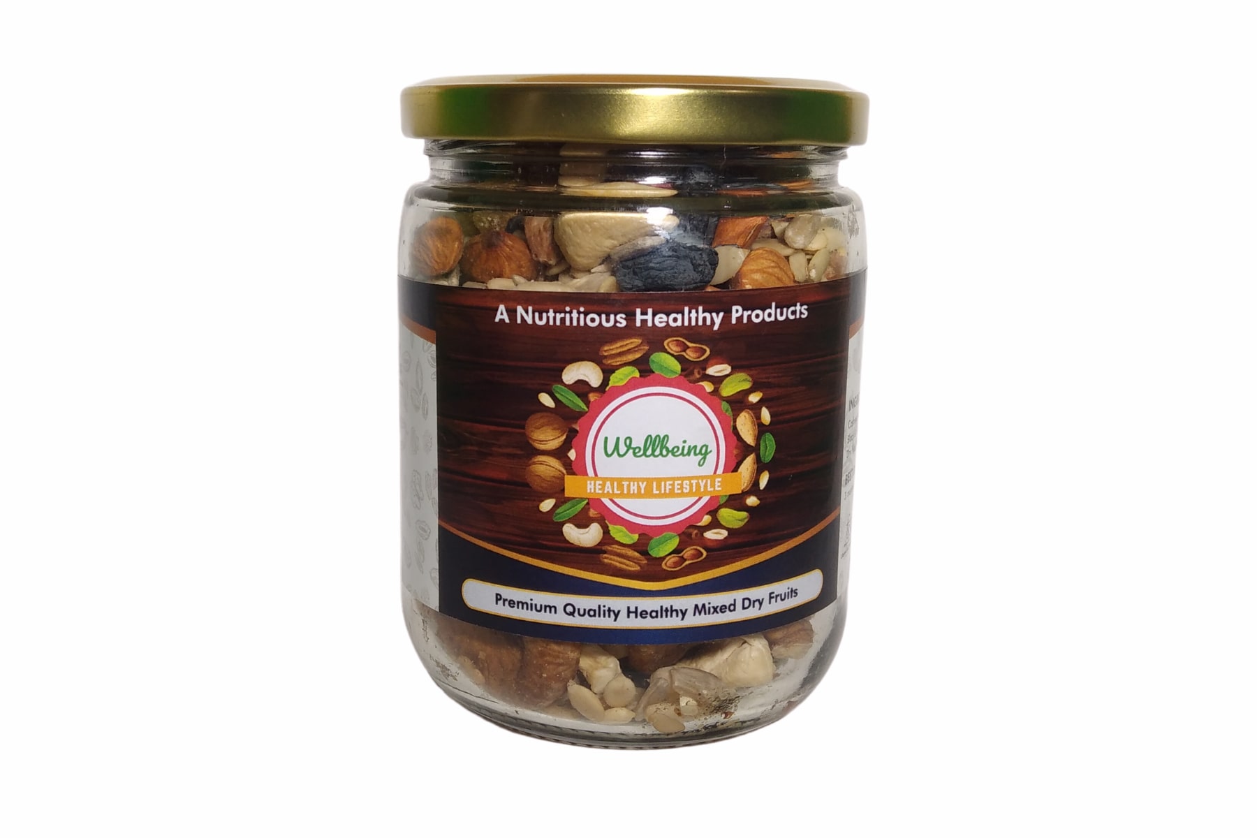 

Wellbeing Mix Dry Fruits Assorted Dry Fruit Nut Mix with Almonds Cashews Walnuts Watermelon and Sunflower Seeds - 300 g