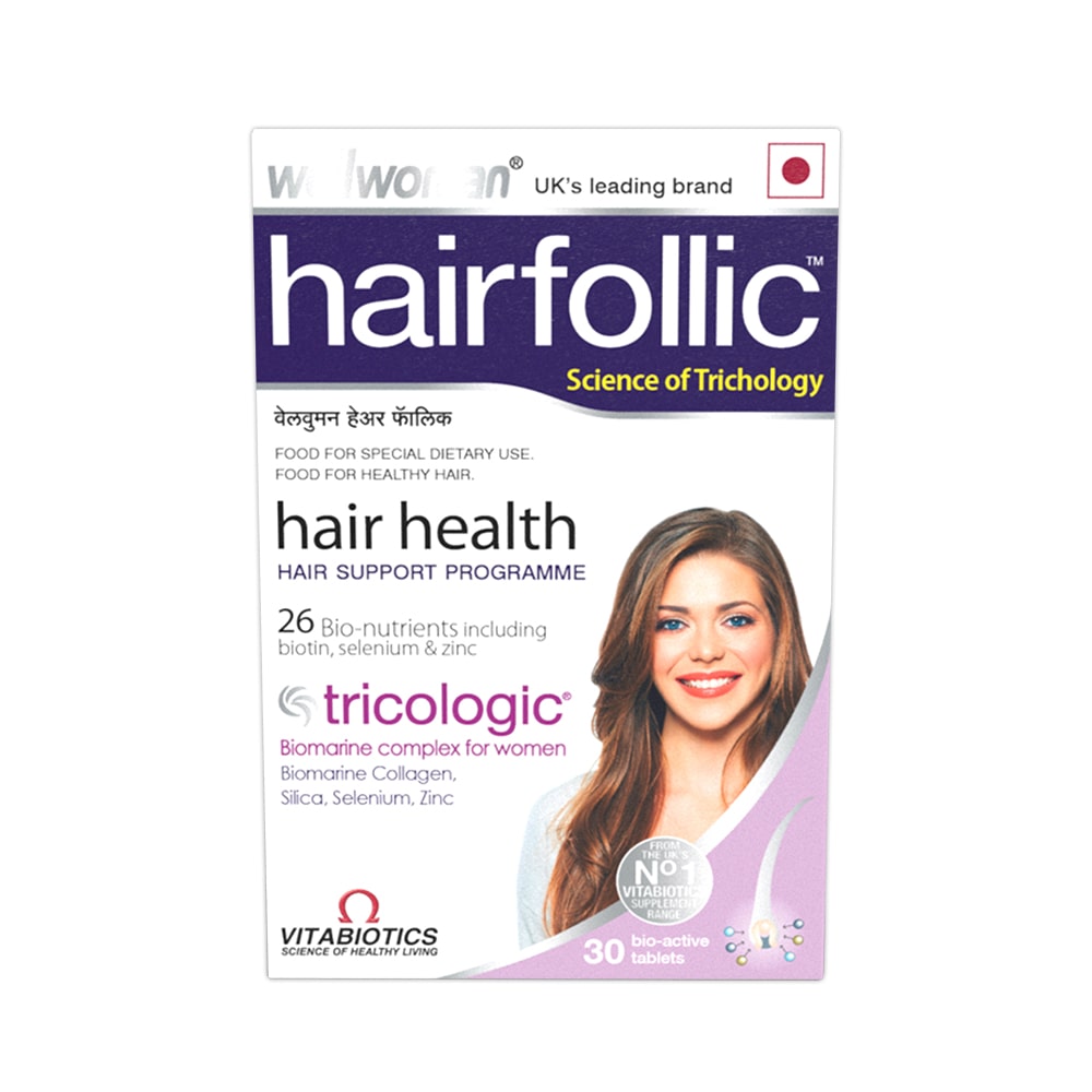 

Wellwoman Hairfollic Hair Supplements (26 Nutrients) 30 Tablets