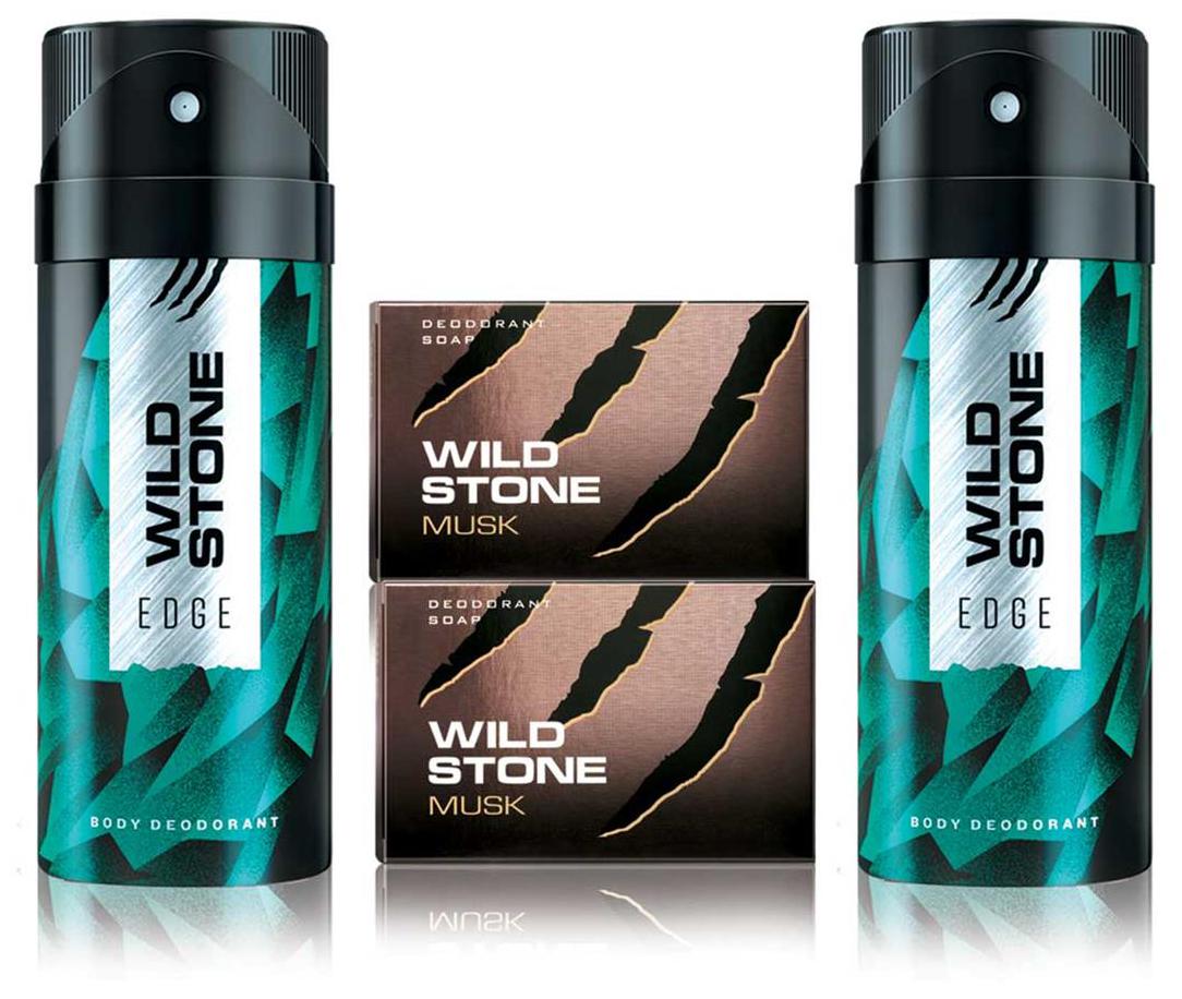 

Wild Stone 2 Edge Deodorant(150ml each) and 2 Musk Soap(125g each) Pack of 4