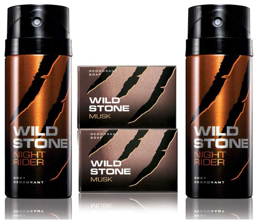 

Wild Stone 2 Night Rider Deodorant(150ml each) and 2 Musk Soap(125g each) Pack of 4