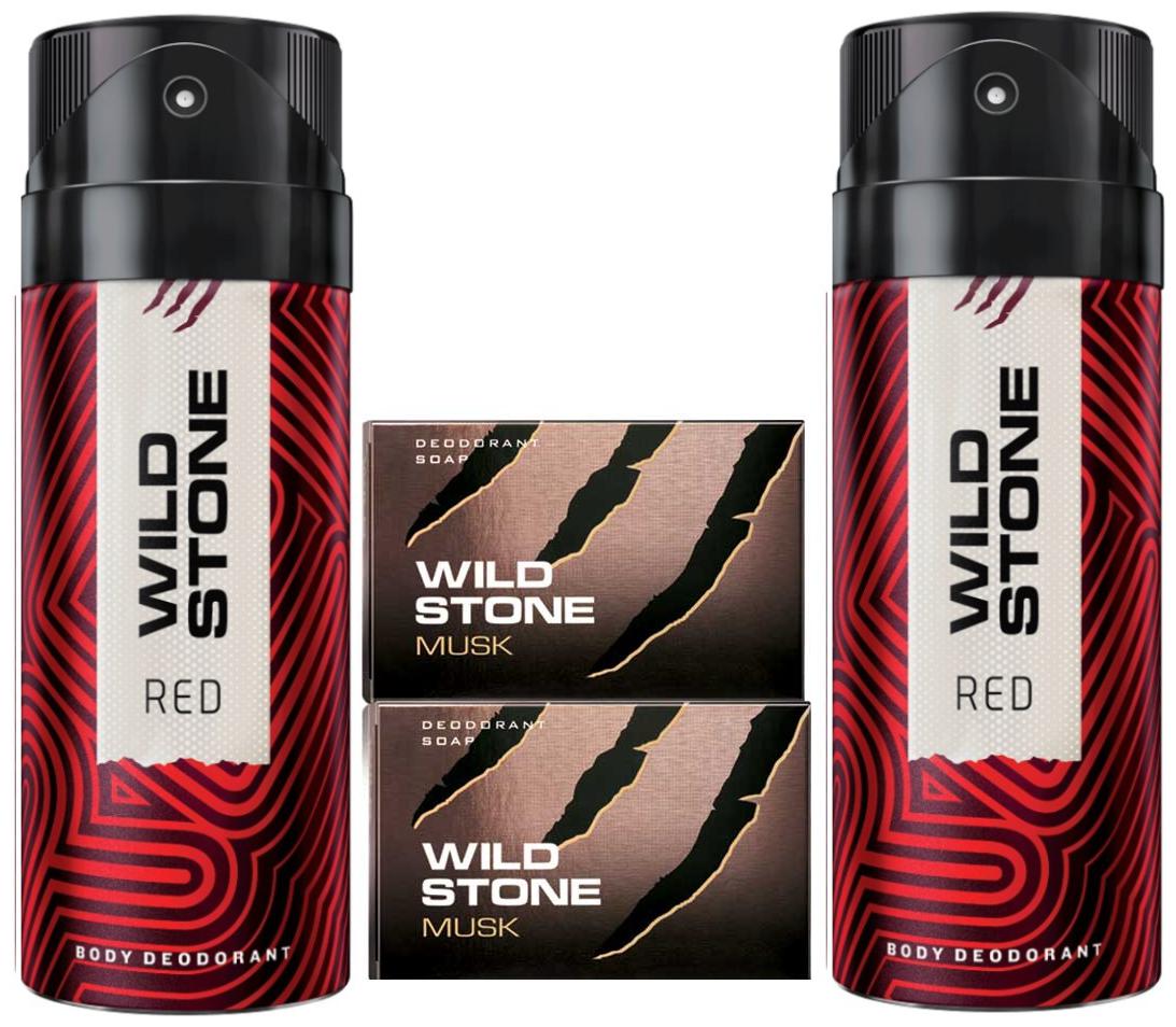 

Wild Stone 2 Red Deodorant(150ml each) and 2 Musk Soap(125g each) Pack of 4