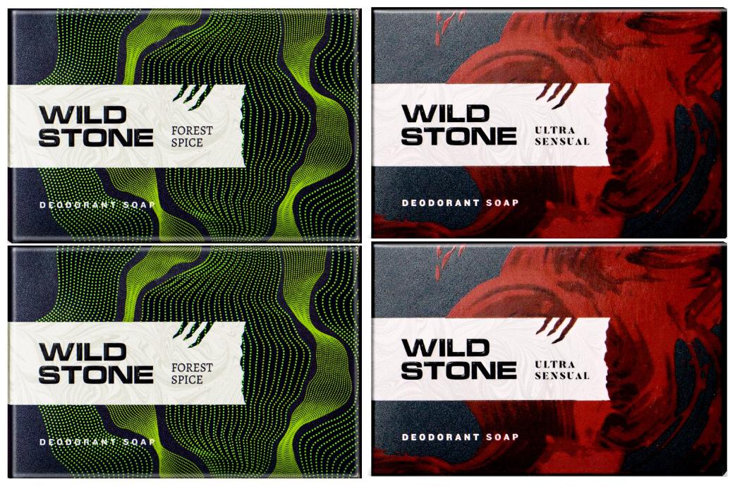

Wild Stone 2 Forest Spice and 2 Ultra Sensual Soap For Men- 125 g ( Pack of 4)