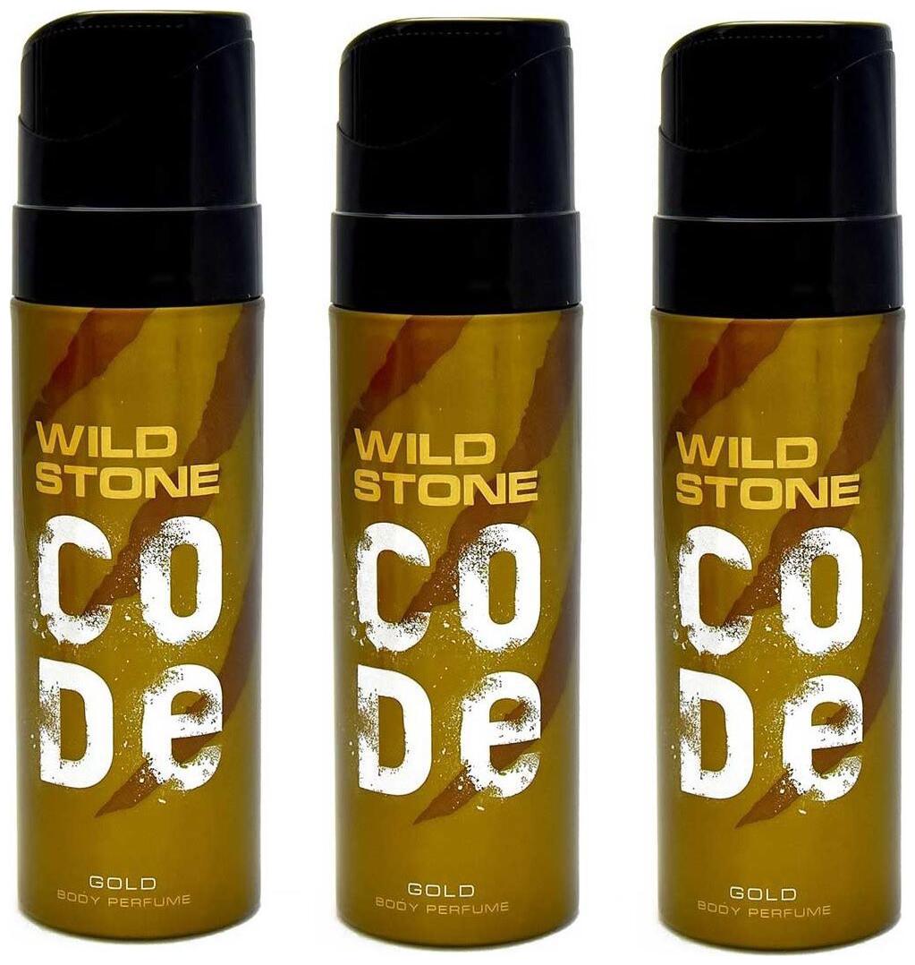 

Wild Stone Code Gold Perfume Body Spray Pack of 3 Combo (120 ml Each)