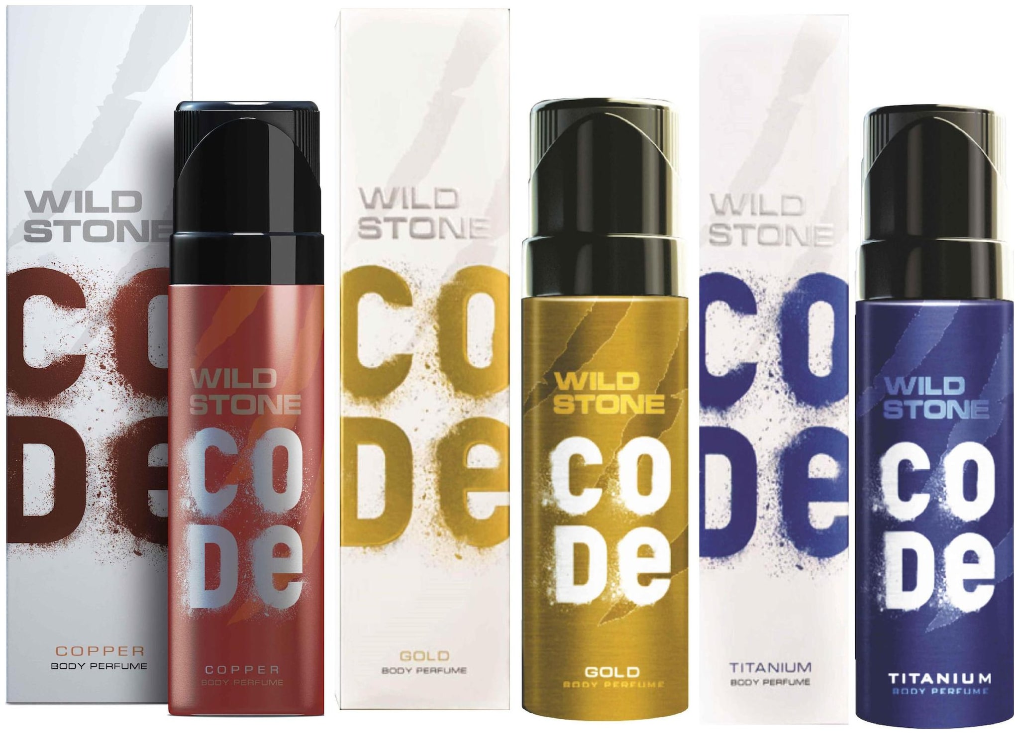 

Wild Stone Code Copper Gold Titanium Combo