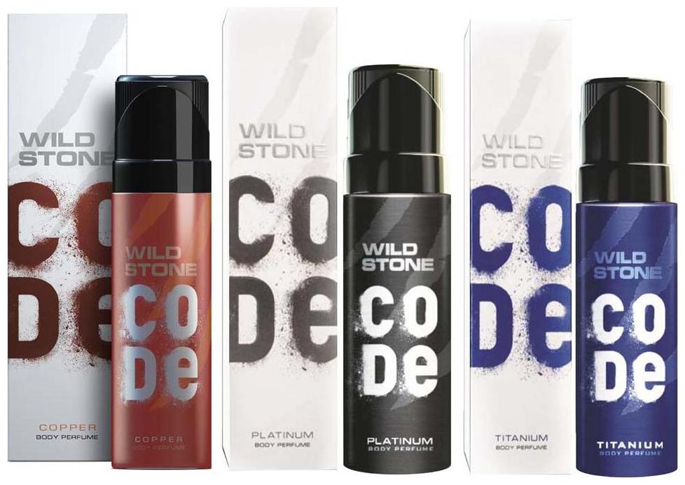 

Wild stone Code ( Copper Platinum Titanium ) Body perfume - 120 ml Each