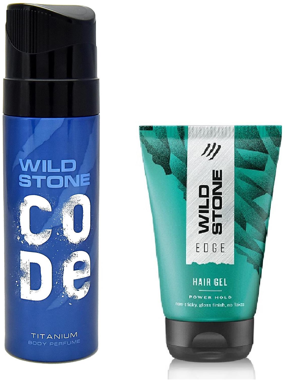 

Wild Stone Code Titanium Body Perfume (120 ml) and Edge Hairgel (50 g) For Men Pack of 2