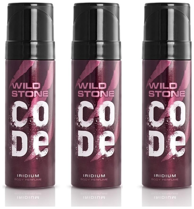 

Wild Stone Code Iridium Body Perfumes For Men - 120 ml each (Pack of 3)